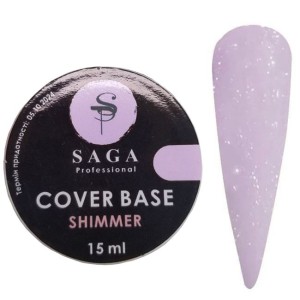 Камуфлююча база Saga Cover Base Shimmer №7 (біло-бузковий з шиммером) 15 мл